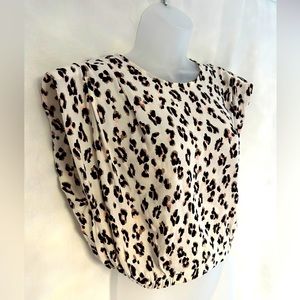 Express cheetah print top, with elastic band at bottom